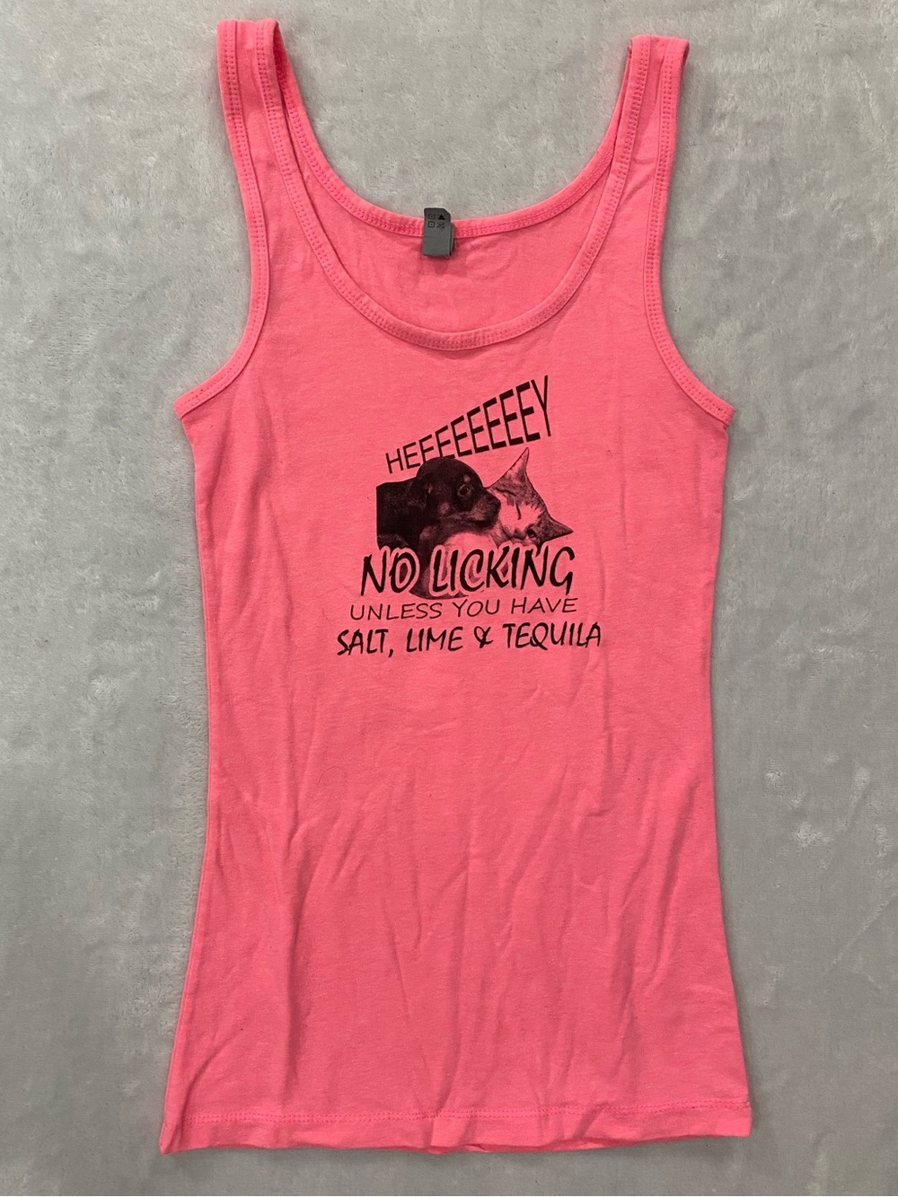 Pink Animal “No Licking” Graphic Tank Top - (S)